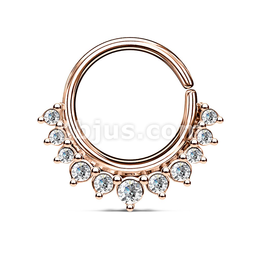Brass Crystal Paved Half Circle Bendable Nose Septum and Ear Cartilage... - Image 3