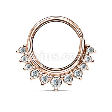 Brass Crystal Paved Half Circle Bendable Nose Septum and Ear Cartilage... - Image 3