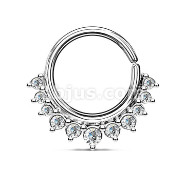 Brass Crystal Paved Half Circle Bendable Nose Septum and Ear Cartilage... - Image 4