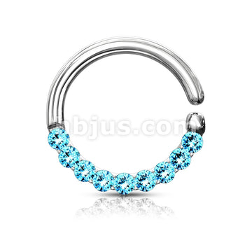Brass Half Circle Lined CZ Set  Bendable Hoop Rings for Septum, Ear... - Image 7