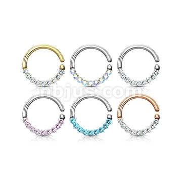 Brass Half Circle Lined CZ Set  Bendable Hoop Rings for Septum, Ear... - Image 10