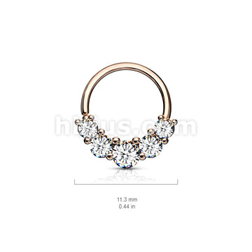 Brass 5 Prong Set CZ Bendable Hoop Rings for Septum, Ear Cartilage,... - Image 6