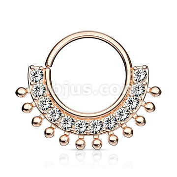 CZ Lined Fan Bendable Hoop Rings for Septum, Ear Cartilage, Daith, and More - Image 4