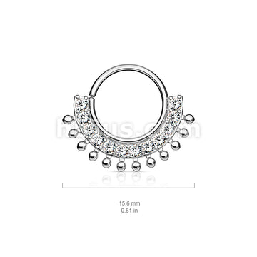 CZ Lined Fan Bendable Hoop Rings for Septum, Ear Cartilage, Daith, and More - Image 6