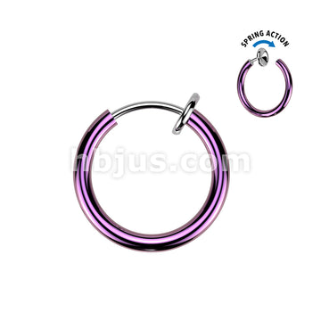 Spring Action Fake Titanium Septum & Nose Hoop - Image 2