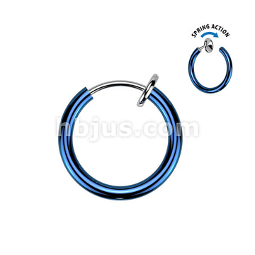 Spring Action Fake Titanium Septum & Nose Hoop - Image 3