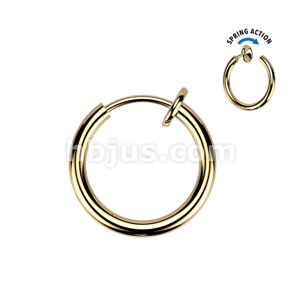 Spring Action Fake Titanium Septum & Nose Hoop - Image 5