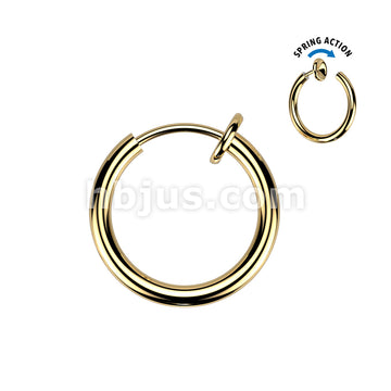 Spring Action Fake Titanium Septum & Nose Hoop - Image 5