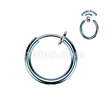 Spring Action Fake Titanium Septum & Nose Hoop - Image 7