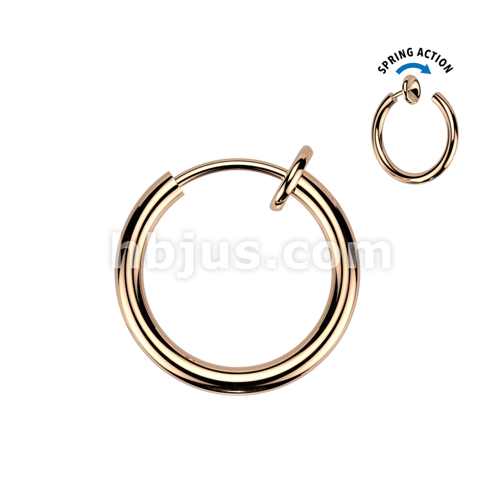 Spring Action Fake Titanium Septum & Nose Hoop - Image 8