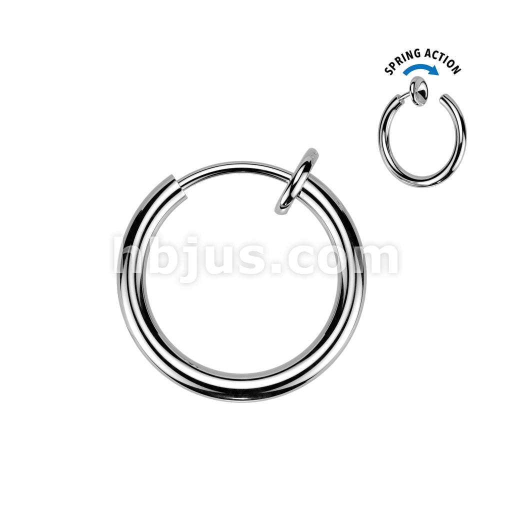 Spring Action Fake Titanium Septum & Nose Hoop - Image 9