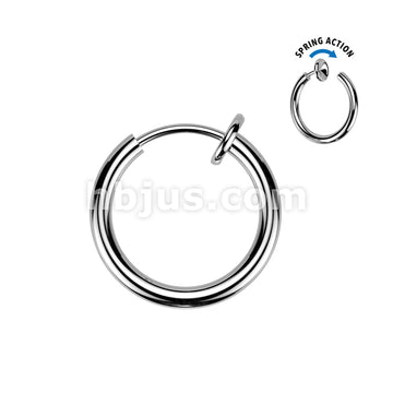 Spring Action Fake Titanium Septum & Nose Hoop - Image 9