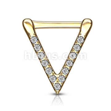 316L Surgical Steel All Surgical Steel CZ Paved Triangle Clicker for... - Image 4