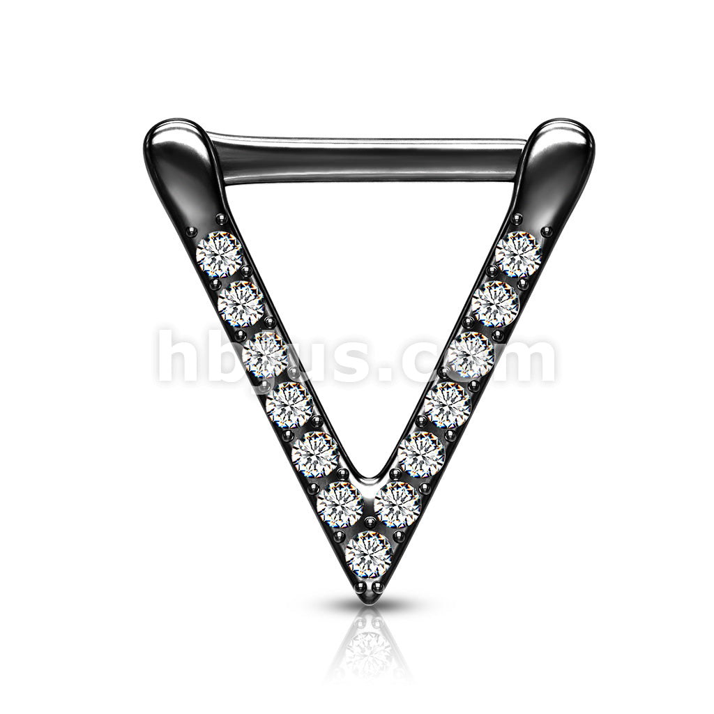 316L Surgical Steel All Surgical Steel CZ Paved Triangle Clicker for... - Image 5