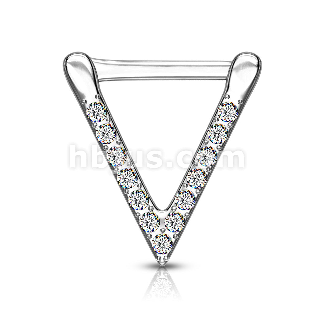 316L Surgical Steel All Surgical Steel CZ Paved Triangle Clicker for... - Image 3