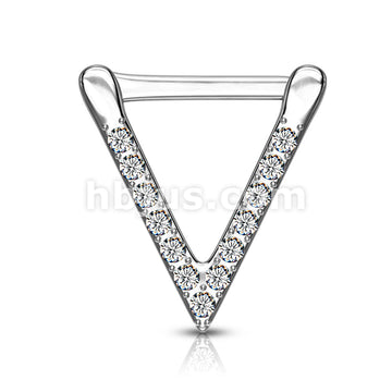 316L Surgical Steel All Surgical Steel CZ Paved Triangle Clicker for... - Image 3