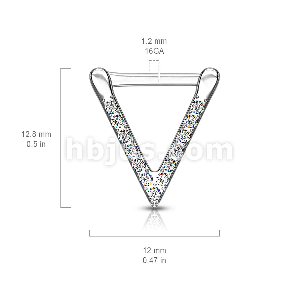 316L Surgical Steel All Surgical Steel CZ Paved Triangle Clicker for... - Image 6