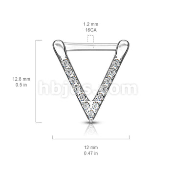 316L Surgical Steel All Surgical Steel CZ Paved Triangle Clicker for... - Image 6