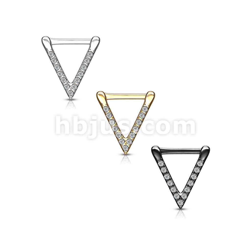 316L Surgical Steel All Surgical Steel CZ Paved Triangle Clicker for... - Image 7