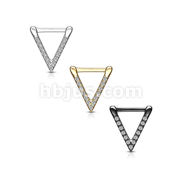 316L Surgical Steel All Surgical Steel CZ Paved Triangle Clicker for... - Image 7