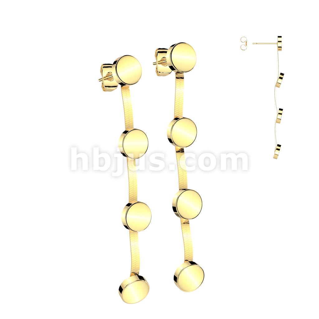 316L Surgical Steel Pair of 316L Stainless Steel Stud Flat Round... - Image 2