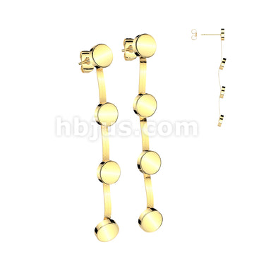 316L Surgical Steel Pair of 316L Stainless Steel Stud Flat Round... - Image 2