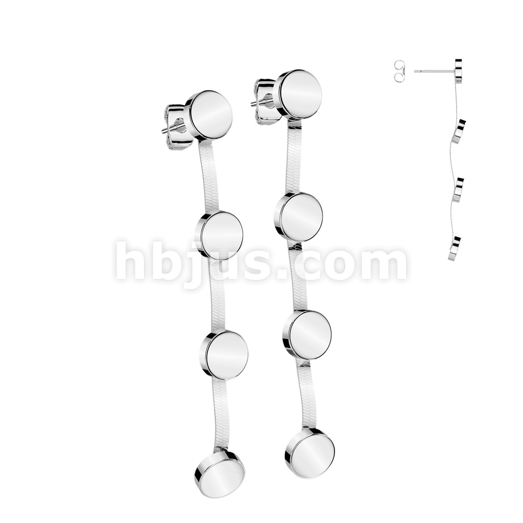 316L Surgical Steel Pair of 316L Stainless Steel Stud Flat Round... - Image 3