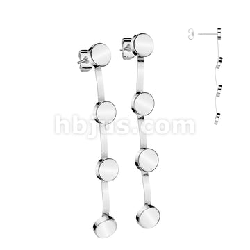316L Surgical Steel Pair of 316L Stainless Steel Stud Flat Round... - Image 3