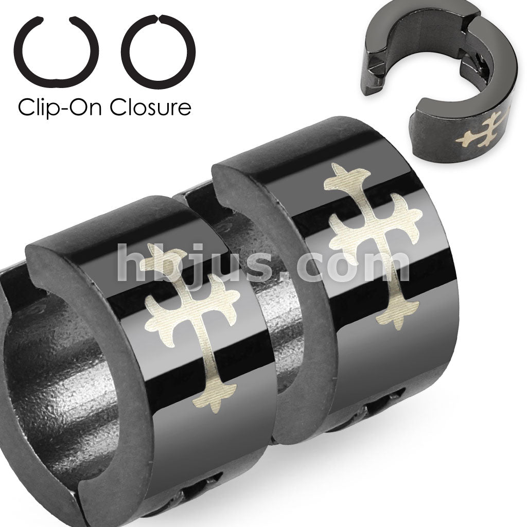 316L Surgical Steel Pair of 316L Surgical Stainless Steel Black IP Clip...