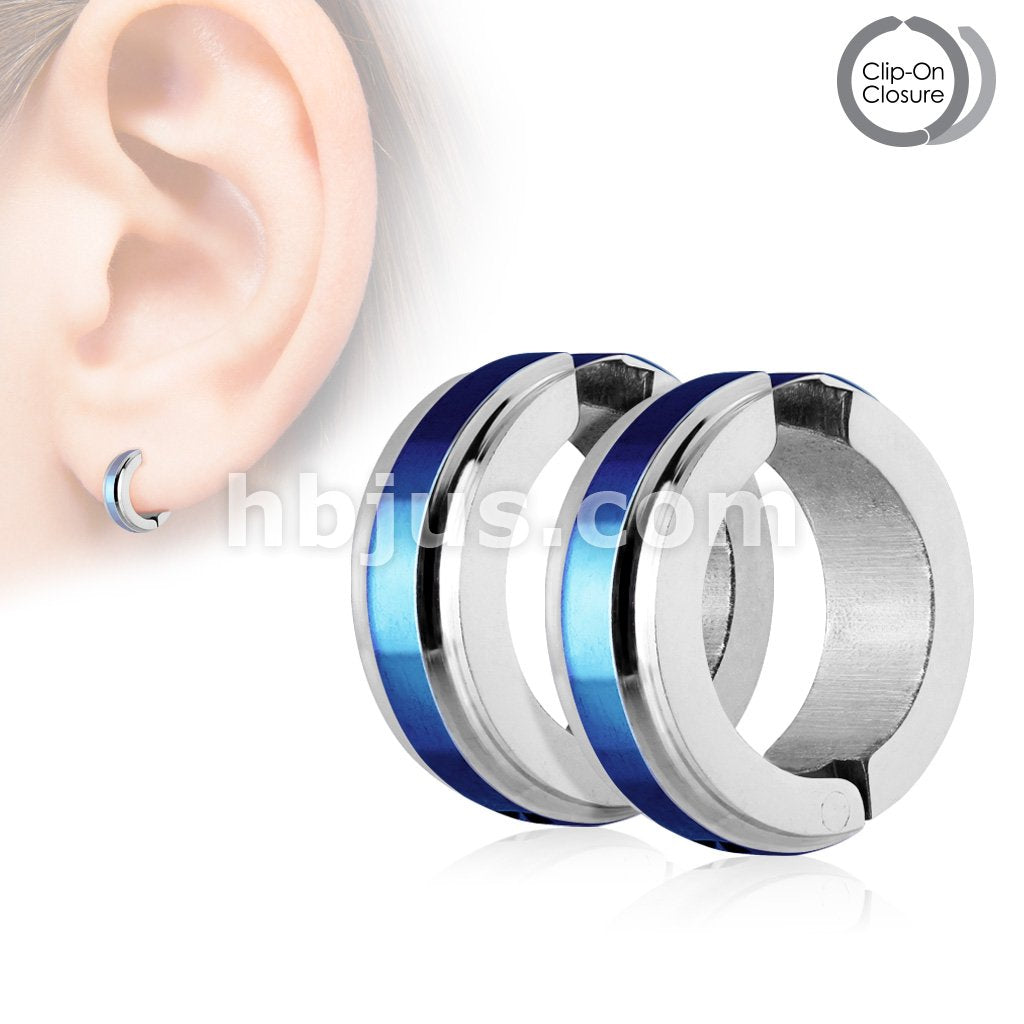 IP Center and Stepped Edge Pair of 316L Surgical Stainless Steel... - Image 2