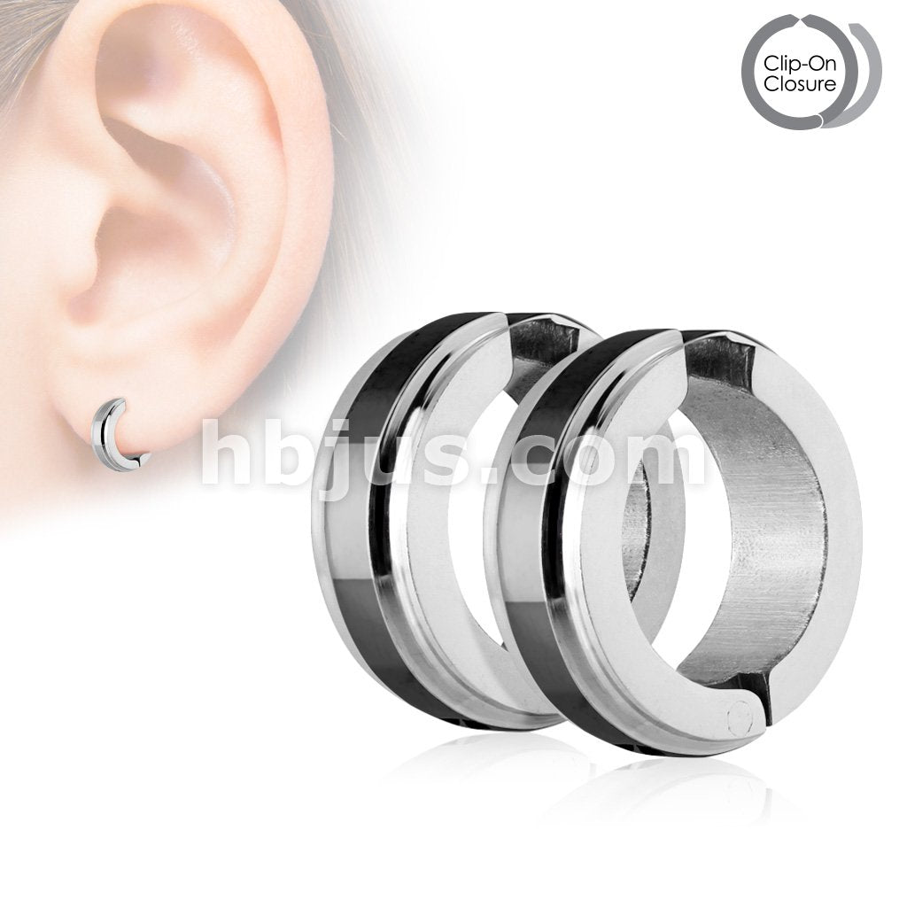 IP Center and Stepped Edge Pair of 316L Surgical Stainless Steel... - Image 4