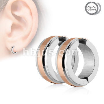 IP Center and Stepped Edge Pair of 316L Surgical Stainless Steel... - Image 5