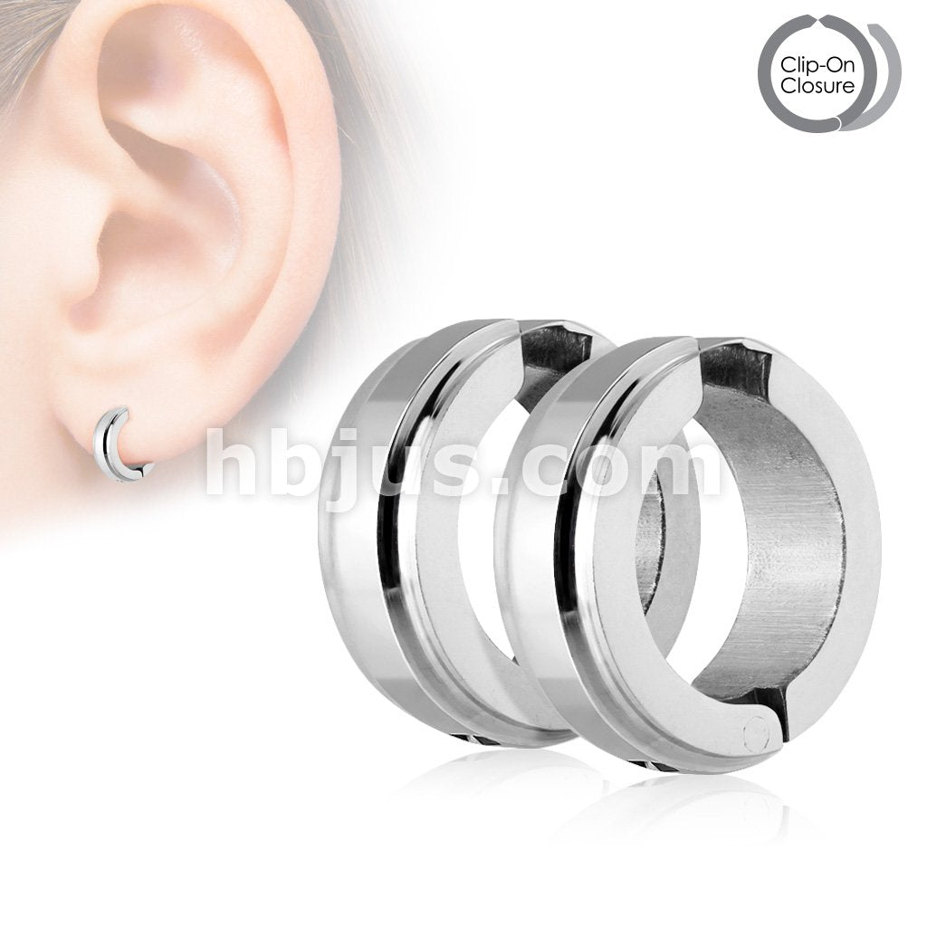 IP Center and Stepped Edge Pair of 316L Surgical Stainless Steel... - Image 6