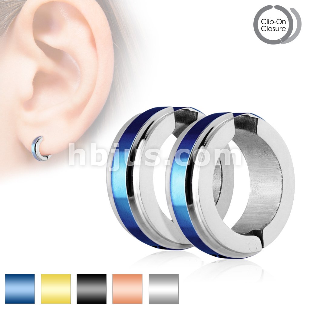 IP Center and Stepped Edge Pair of 316L Surgical Stainless Steel...