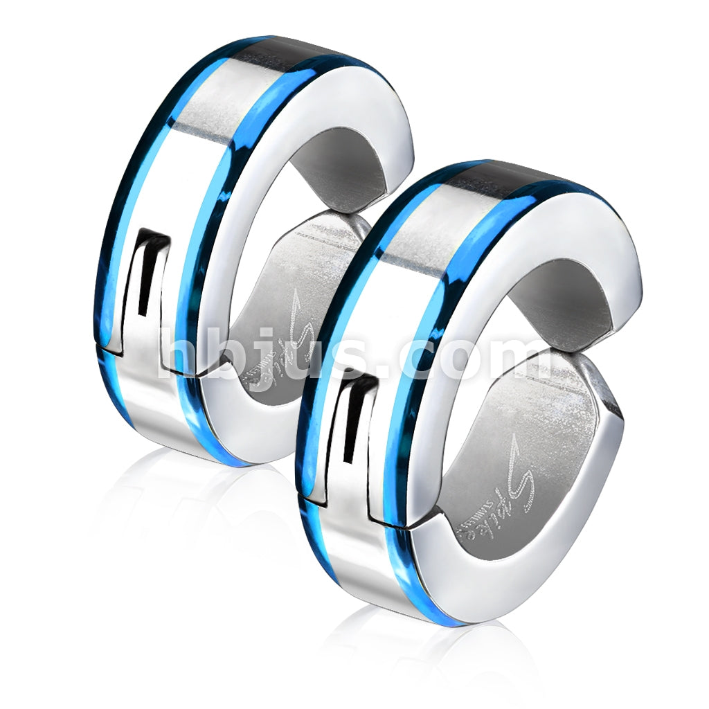 Beveled Edge Strip Color IP Pair of 316L Surgical Stainless Steel... - Image 2