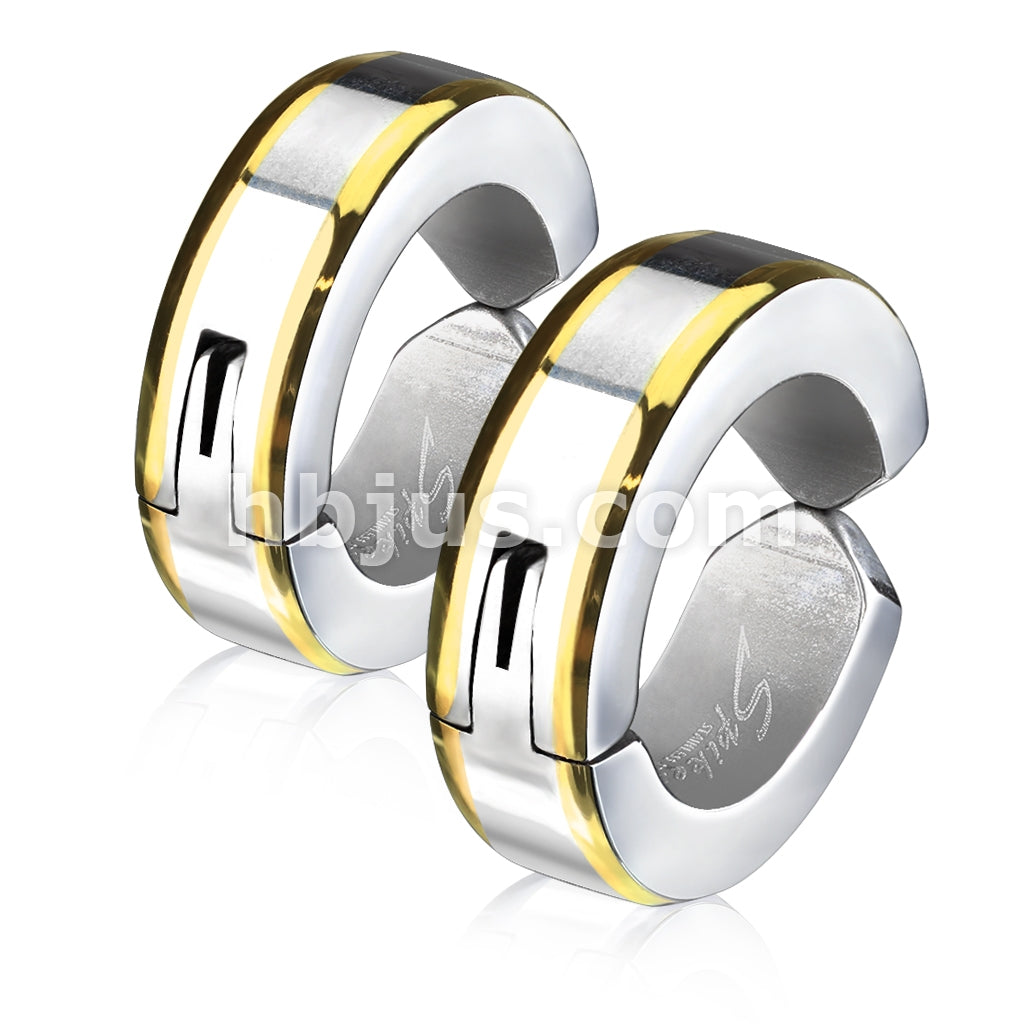 Beveled Edge Strip Color IP Pair of 316L Surgical Stainless Steel... - Image 3