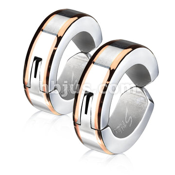 Beveled Edge Strip Color IP Pair of 316L Surgical Stainless Steel... - Image 5