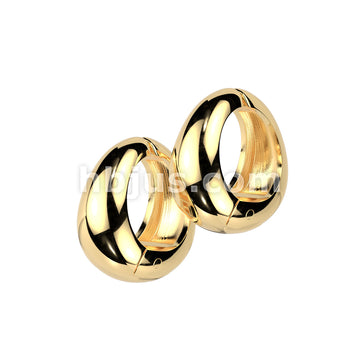316L Surgical Steel Pair of 316L Stainless Steel Wide Oval Non-Piercing... - Image 2