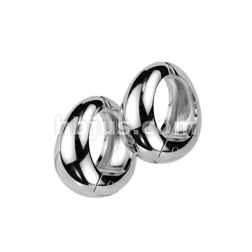 316L Surgical Steel Pair of 316L Stainless Steel Wide Oval Non-Piercing... - Image 3