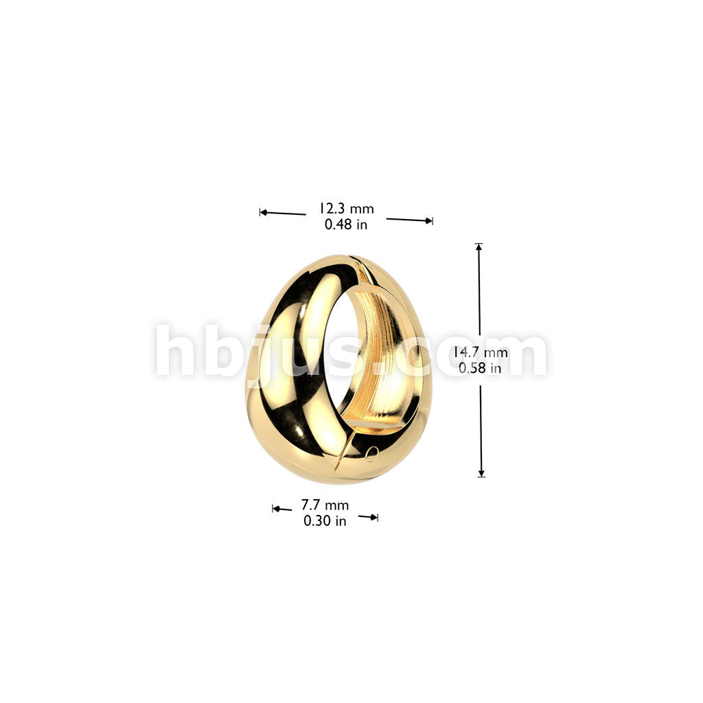316L Surgical Steel Pair of 316L Stainless Steel Wide Oval Non-Piercing... - Image 4