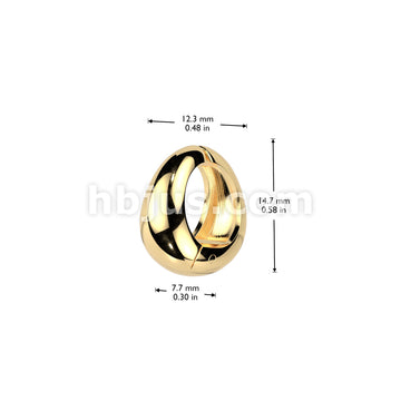 316L Surgical Steel Pair of 316L Stainless Steel Wide Oval Non-Piercing... - Image 4