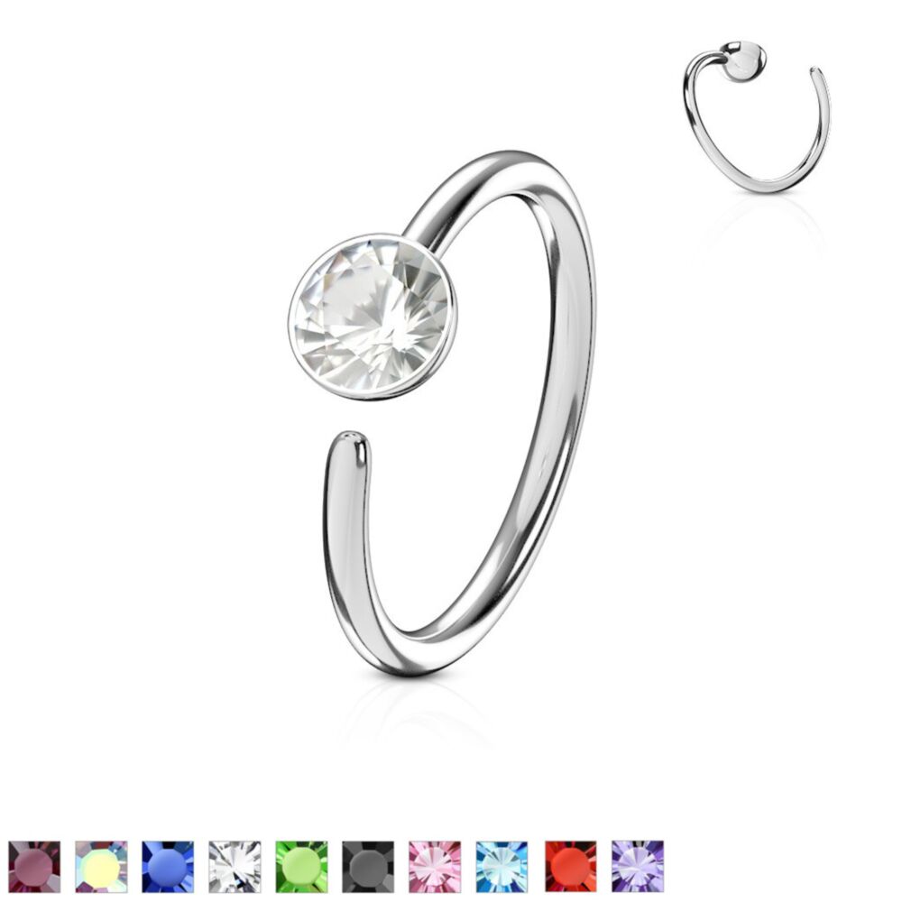Single Gem 316L Surgical Steel Nose Ring