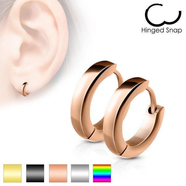 316L Surgical Steel Pair of Small Plain Dome Hoop/Huggie Stainless...