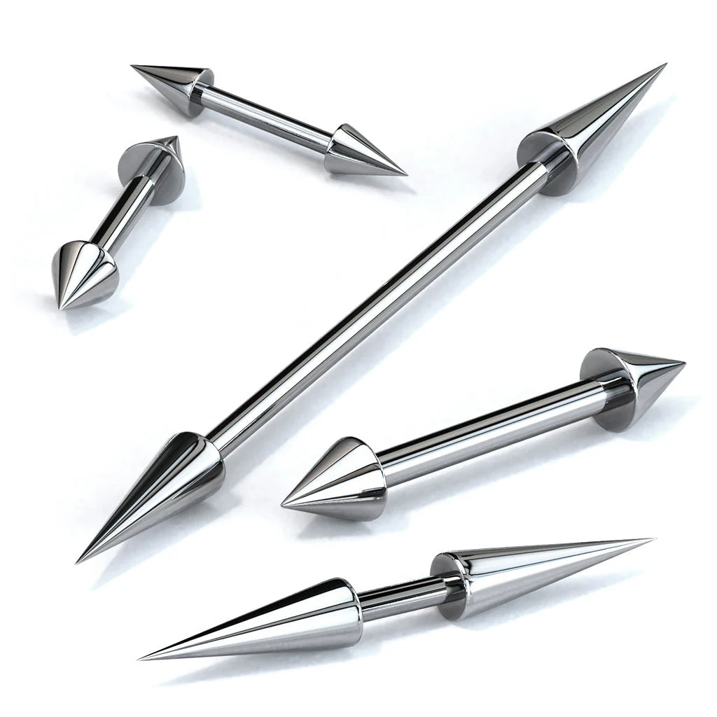 Spike On Both Sides 316L Surgical Steel Barbell