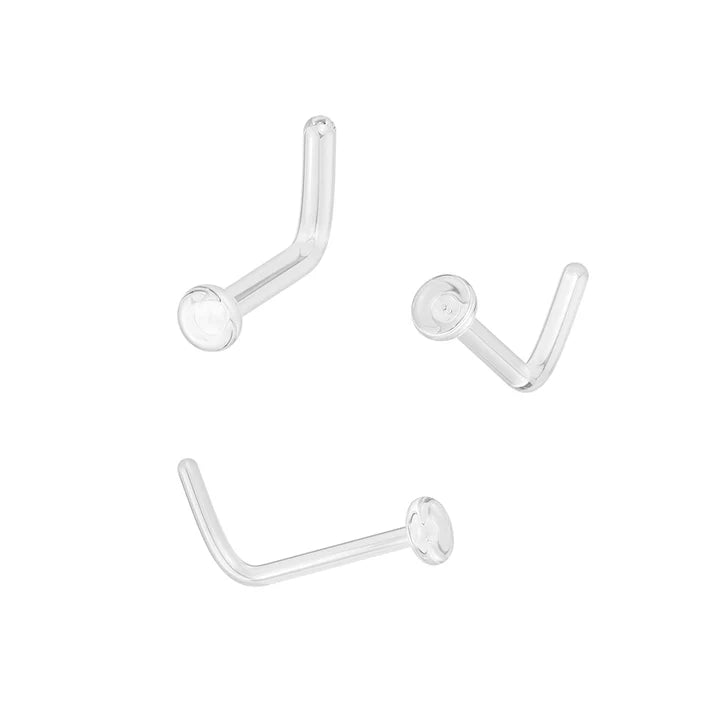 Stone | Glass | Wood Glass L Bend Retainer For Nose, Ear and More With...