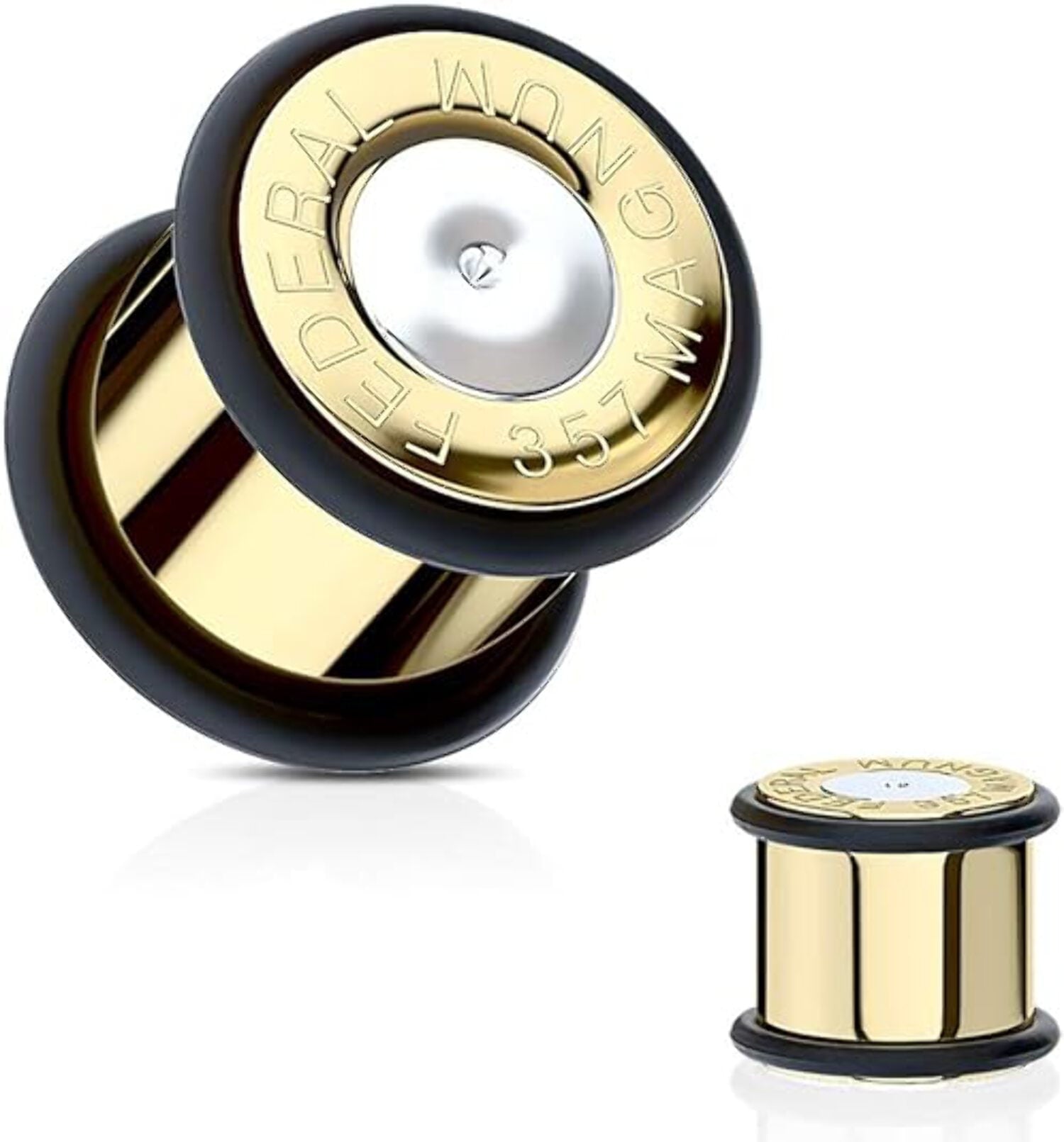Bullet Gold IP 316L Surgical Steel Plug with O-rings (6 sizes x)