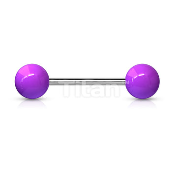Implant Grade Titanium Externally Threaded Barbell With Solid Color Acrylic Balls - Image 2