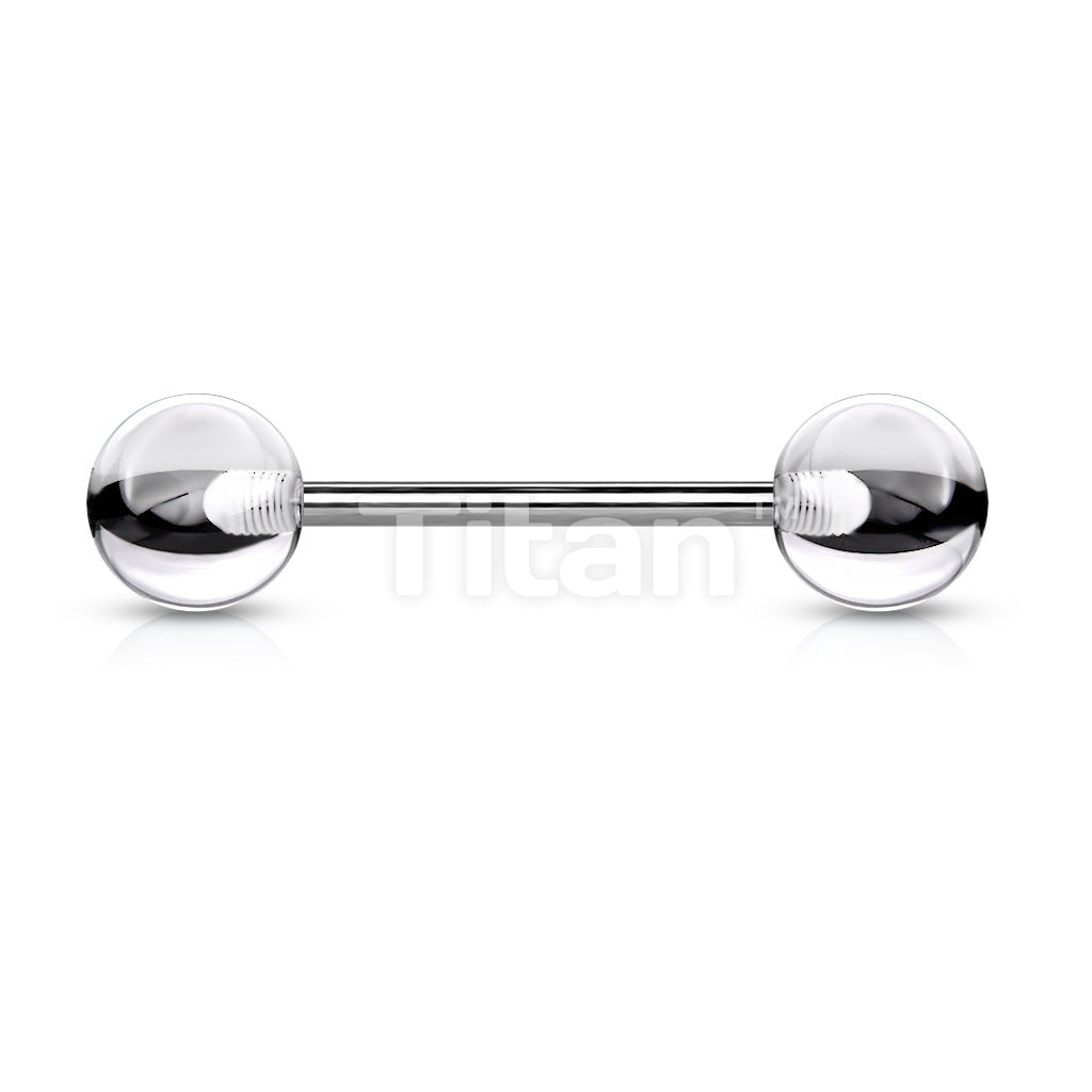 Implant Grade Titanium Externally Threaded Barbell With Solid Color Acrylic Balls - Image 4