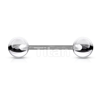 Implant Grade Titanium Externally Threaded Barbell With Solid Color Acrylic Balls - Image 4