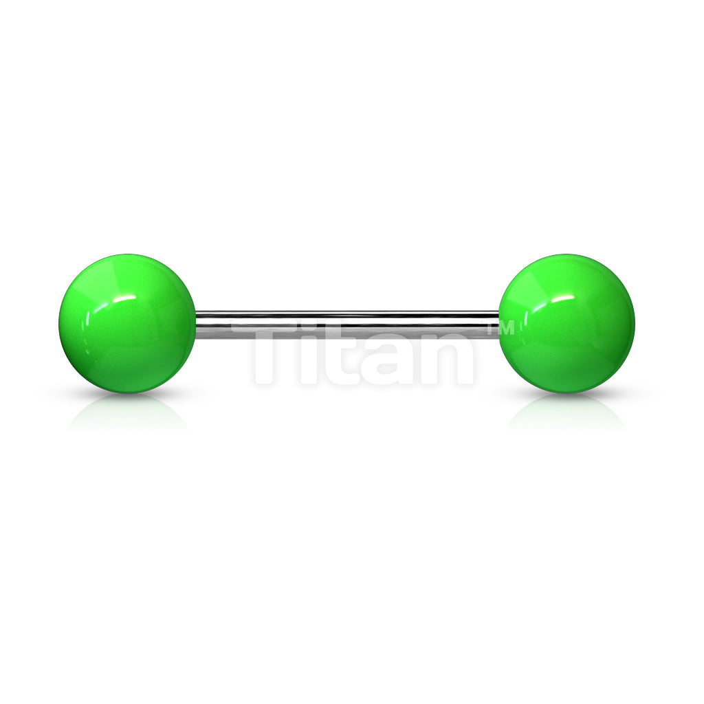 Implant Grade Titanium Externally Threaded Barbell With Solid Color Acrylic Balls - Image 5